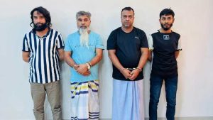 বাম দিক থেকে শ্যুটার আরাফাত, সুব্রত বাইন, মোল্লা মাসুদ ও শরীফ। ছবি : বাংলাদেশ সেনাবাহিনী